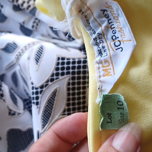 VTG 70s Prom Dress Yellow Flutter Sleeve & Collar Boho from Jc Penney size 10 - Picture 10 of 10